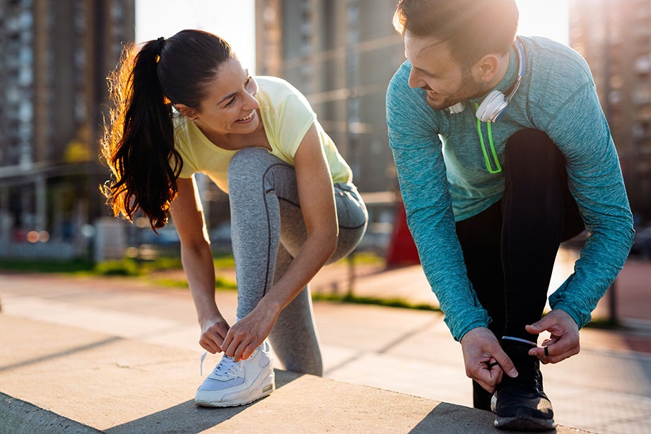 Jogging and running are healthy fitness recreations